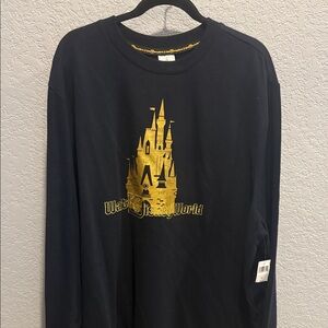 Disney Black Long Sleeve SweatShirt with Gold Castle